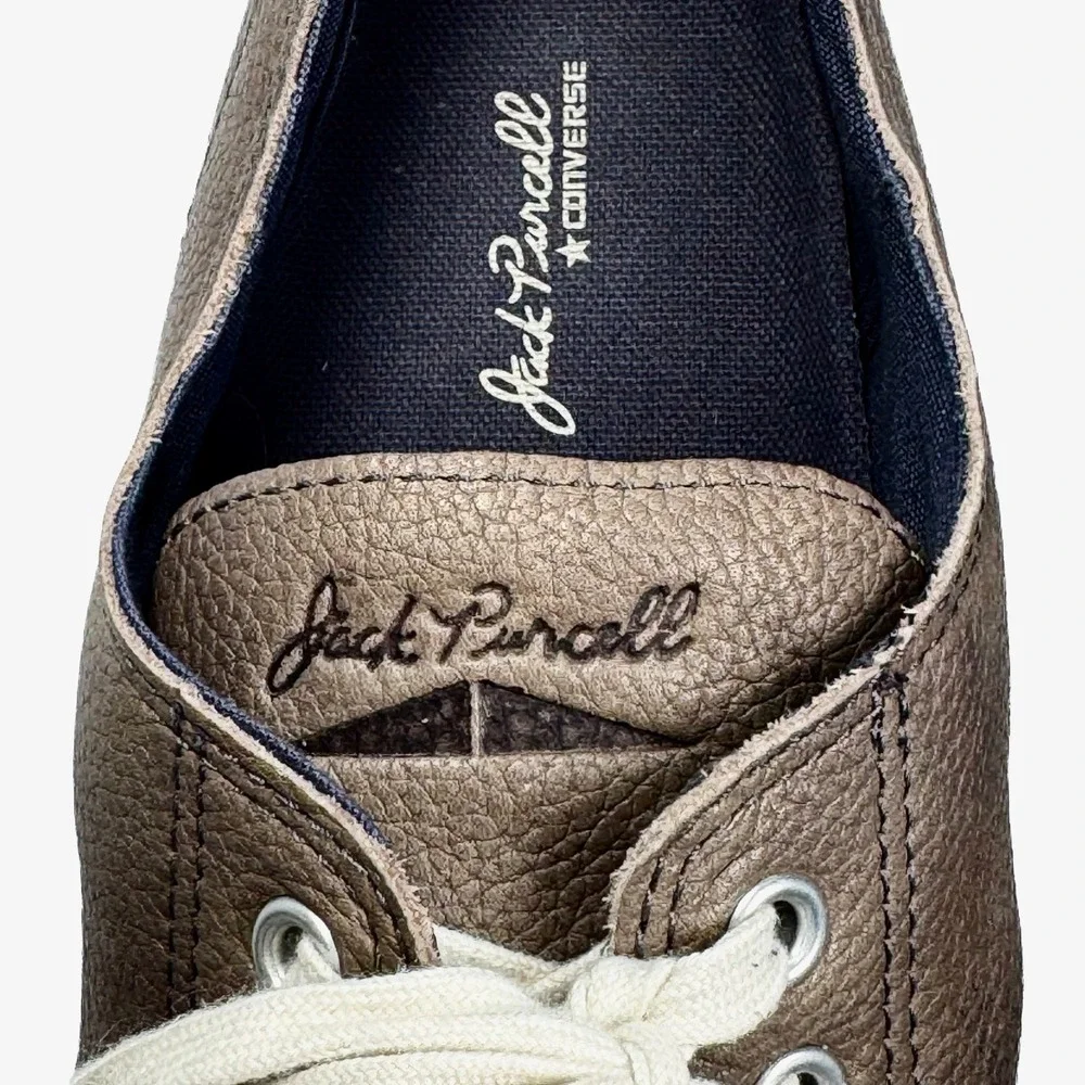 Converse Jack Purcell LP Leather Sneakers Mens 12 Gray Brown Low Top Classic